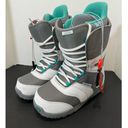 Burtons Coco Women's Snowboard Boots Size 8 White Mint Green Cushioned Photo 3