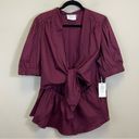Tuckernuck  Hyacinth House Burgundy Piper Tie Front Blouse NWT Size XXL Photo 2