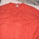 L.L.Bean  large peach color linen long sleeve top Photo 1