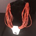 Coldwater Creek Cold water creek red/orange beaded multi strand necklace Photo 0