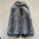 Jack by BB Dakota Jack Black/White Zebra Like Fur Vest Sz Small Photo 5