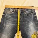 ZARA   Basic Z1975 Jeans Blue Floral Embroidered Distressed 5 Pocket Size 6 Photo 7