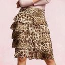 Talbots  Animal Print Chiffon Ruffle Layered Skirt Size 8 Lined Chiffon Cheetah Photo 0