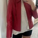 Moda Vintage  International Red Fitted Leather Jacket Photo 2