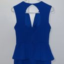 Bisou Bisou NWT  Royal Blue Sleeveless Peplum Dress Bodycon Stretchy Knit Women 8 Photo 5