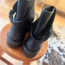 ALL SAINTS Black Leather Nubuck Moto Buckle Boots Women’s Size 37 Photo 5