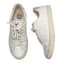 VEJA  Esplar Sneakers Casual White Leather Suede Lace Up Shoes Women's Size 9 Photo 3