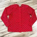 Oscar de la Renta  | Vintage Red White Ring Dot Blouse Hidden Button | Size 8 Photo 0