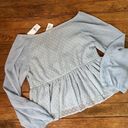 American Eagle Women’s  long sleeve v neck short top v neck blue size medium NWT Photo 6