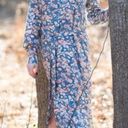 Haute Hippie  Tribe Floral Long Sleeve Button Front Maxi Dress Size Large Photo 1