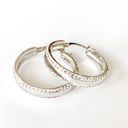 Edge Silver Hoop Crystal  Earrings Photo 2