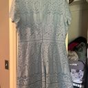 Altar'd State Blue Lace High Neck Dress Photo 2