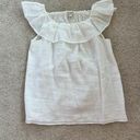 J.Crew White Smocked Flutter Sleeve Top Photo 0