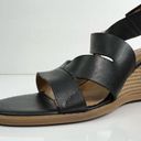 Krass&co G.H. BASS & . Sandal Renae Wedge Heel Strappy Faux Leather Black Women Size 10 Photo 4