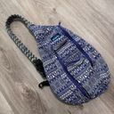 KAVU  Rope Sling Bag Purse Purple Geometric Design Diamonds Photo 1