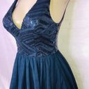 Trixxi Tricia  navy blue v cut sequin dress Photo 4