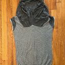 BCBGMAXAZRIA  Silk & Cashmere Grey Stripe Draped Cowl Neck Top Blouse XS Photo 4