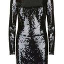 Stella McCartney  black sequined long-sleeve fully-lined form-fitting dress Photo 0