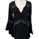 l*space L* Bloomfield Swim Cover Up Tunic Cotton Dress Black Size Large Beach Pool Photo 0