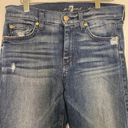 7 For All Mankind 7FAMK Dojo Flare Denim Jeans EUC Sz 27 Long Inseam Distressed Cotton USA Photo 1