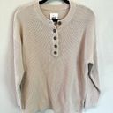 Aerie  Oversized Button Sweater Soft Oat Beige Cream Beachy Textured Knit XS Photo 0