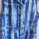 Coldwater Creek  Sleeveless Button-Up No Iron Tank Watercolor Tie Due Large P Photo 3