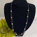 Onyx Vintage | Black  beaded necklace with matching earrings - like new! Photo 7