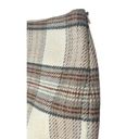 H&M Womens  Cream Brown Gray Plaid Wool Blend Mini Skirt Side Zip Size 12 Photo 1