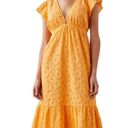 Rails  Tina Embroidered Eyelet Cotton Midi Dress in Marigold Size S NWT Photo 12