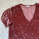 Madewell Blouse Velvet Tulip-Sleeve Ruffle Top V-neck M Photo 6