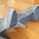 INC  Perry Taupe Combat Lace Up Bootie Heels EUC Photo 4