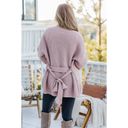 Pink Lily Distracted By You Mocha Wrap Tie Cardigan Size Medium Photo 10