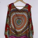 Arden B Women's  Open Sleeve Colorful Keyhole Back Blouse Small ~ Photo 3