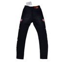 One Teaspoon  - Paradise Scallywags Floral Embroidered Jeans in Black Oak Photo 4