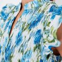 Tuckernuck  Blue Floral Flutter Sleeve Smocked Cotton Blouse NWT Size XL Photo 2