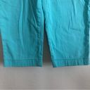 st. john's bay  Aqua Sail Turquoise Blue Denim Mid Rise Fitted Cropped Capri Pants Photo 6