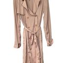 BCBGMAXAZRIA  Satin Pink Button Down Trench Coat Duster Dress Photo 6