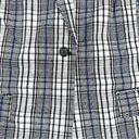 Nine West Plus NWT Size 4X Blue Multi Plaid Single Button Longline Blazer Photo 5