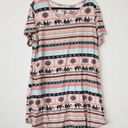 Brooks Bobbie  Multicolored Elephant Stiped T-Shirt Dress Size 1X Photo 0