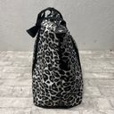 Black white animal print weekender tote duffel bag travel medium large Photo 5