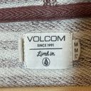 Volcom  Striped French Terry Hoodie Medium Maroon Cream Photo 2