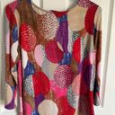 Peck & Peck  Women’s Shirt Multi Colored Top Size M Viscose Blouse Circle Design Photo 3