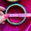 Vintage Blue Two  and Gold Bangle Bracelets Photo 7