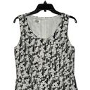 Talbots  Sleeveless Dress Size 10 White Black Floral 100% Linen Lined Womens Photo 1