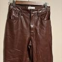 Abercrombie & Fitch  90s Straight Ultra High Rise Vegan Leather Pants Size 27 (4) Photo 6