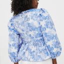 Tuckernuck  NEW Hyacinth House Blouse Blue Jacquard Puff Sleeve Eleanor Top Sz S Photo 6