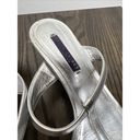 Ralph Lauren Collection Purple Label Silver Open For Sandals Kitten Heel Size 10 Photo 5