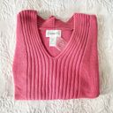 Chadwick's NWT Chadwick’s Chunky Cable Knit Sweater Blush Pink V-Neck Size XL Photo 1