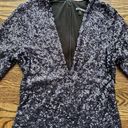 EXPRESS Blue Sequin Mini Party Dress Deep V-neck Sexy Size 8 EUC Holiday Dance Photo 1