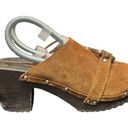 Juicy Couture Vintage Y2K  Brown Suede Chunky Wooden Heel Clogs Photo 0